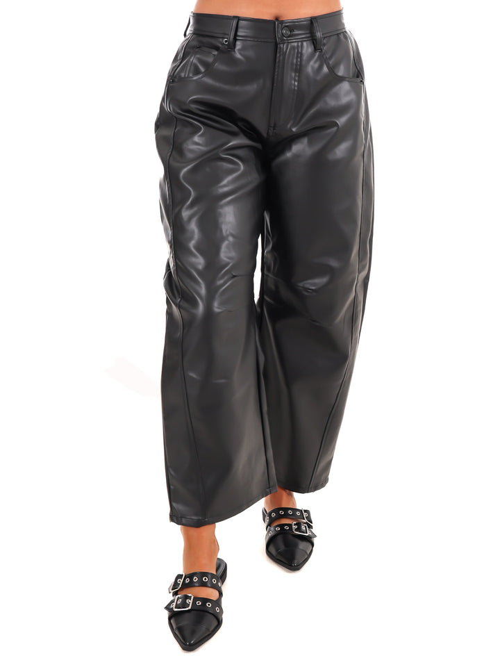 Nothing Really Matters Pleather Barrel Pants