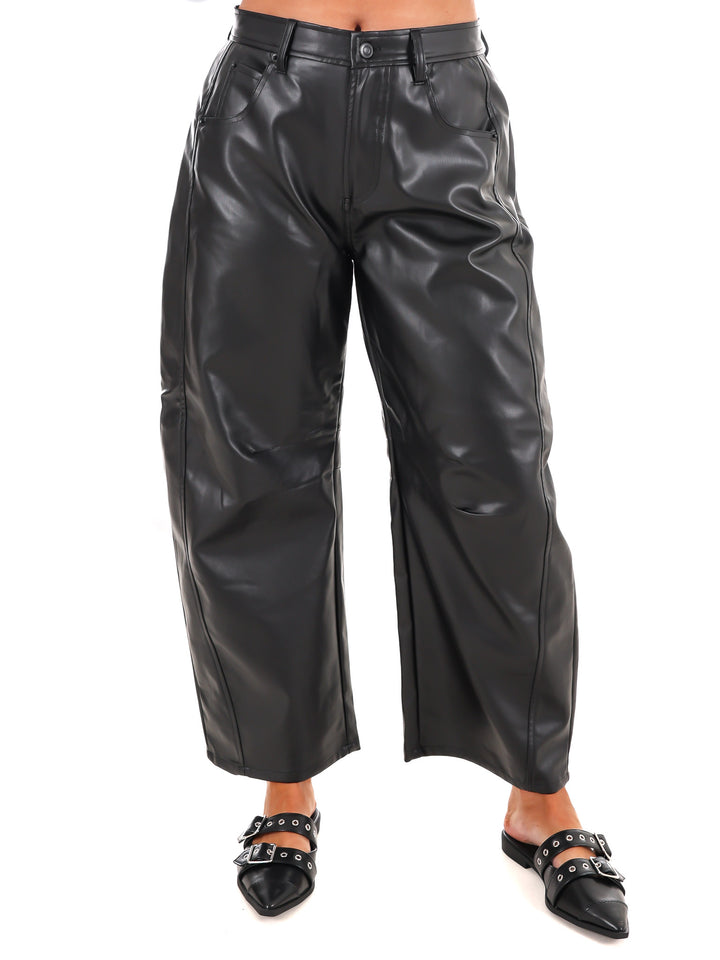 Nothing Really Matters Pleather Barrel Pants