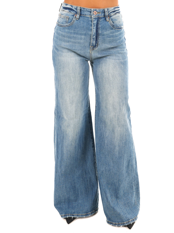 Great Day High Rise Super Wide Leg Jeans