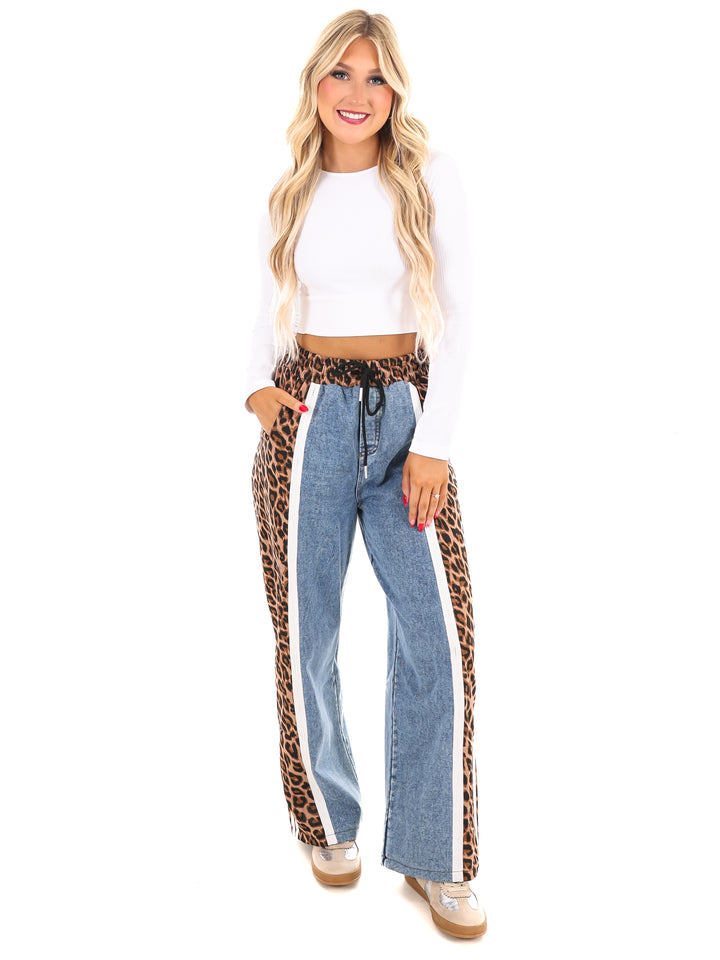 Many Moments Pull On Leopard Contrast Pants