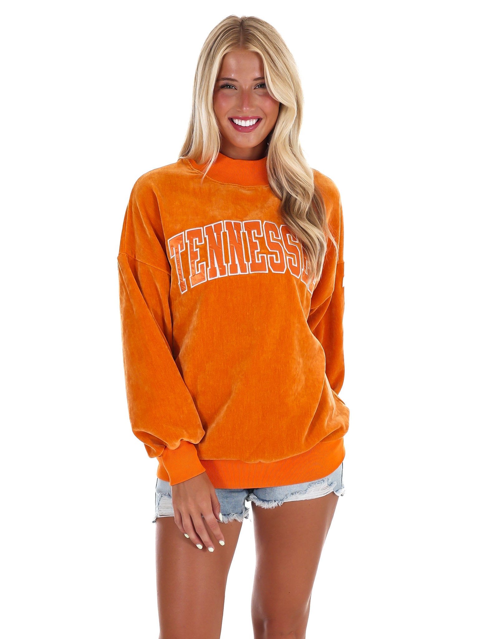 Tennessee Volunteers Drop Shoulder Mockneck Chenille Pullover