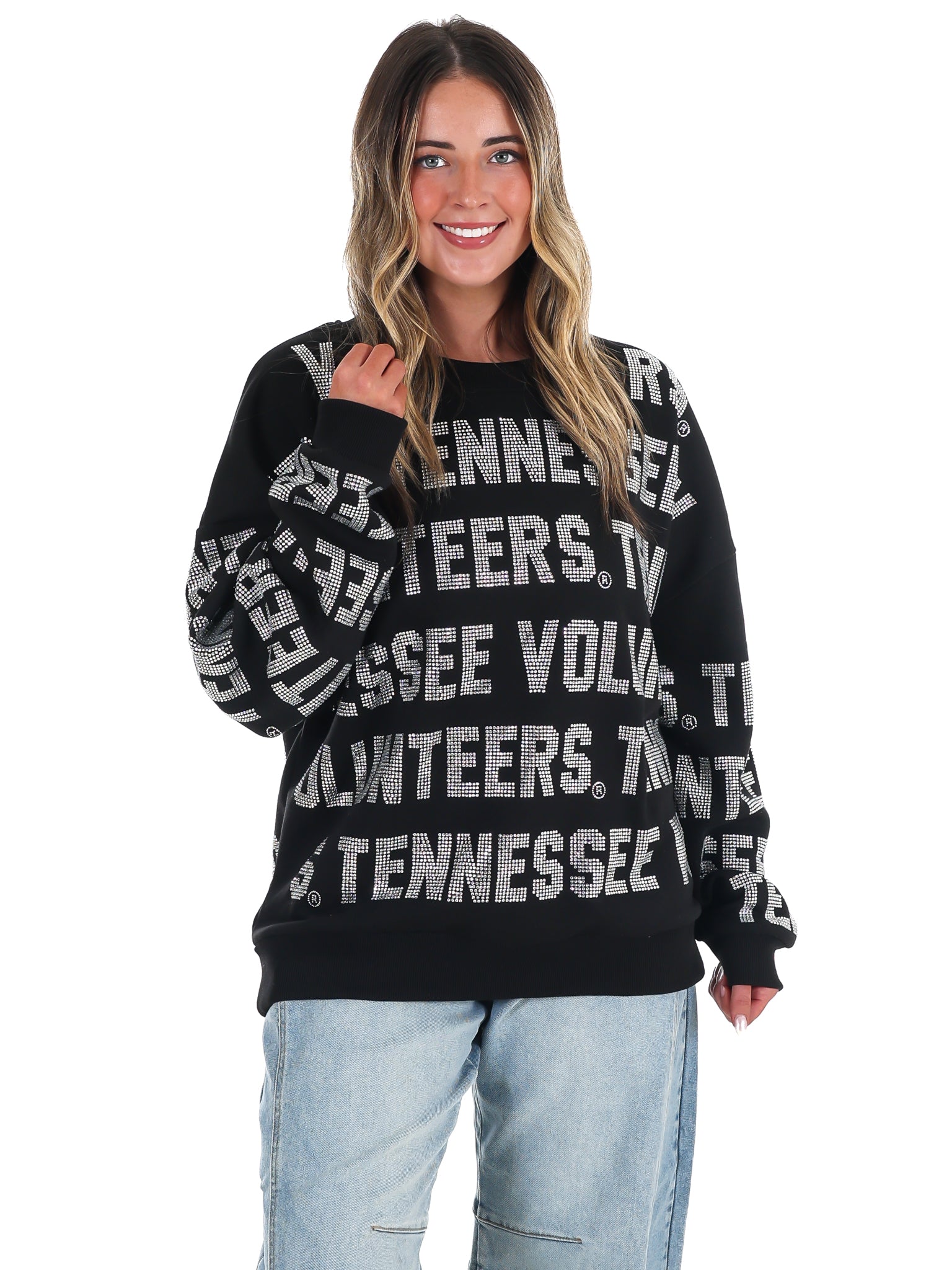 Tennessee Volunteers Rhinestone Drop Shoulder Crewneck