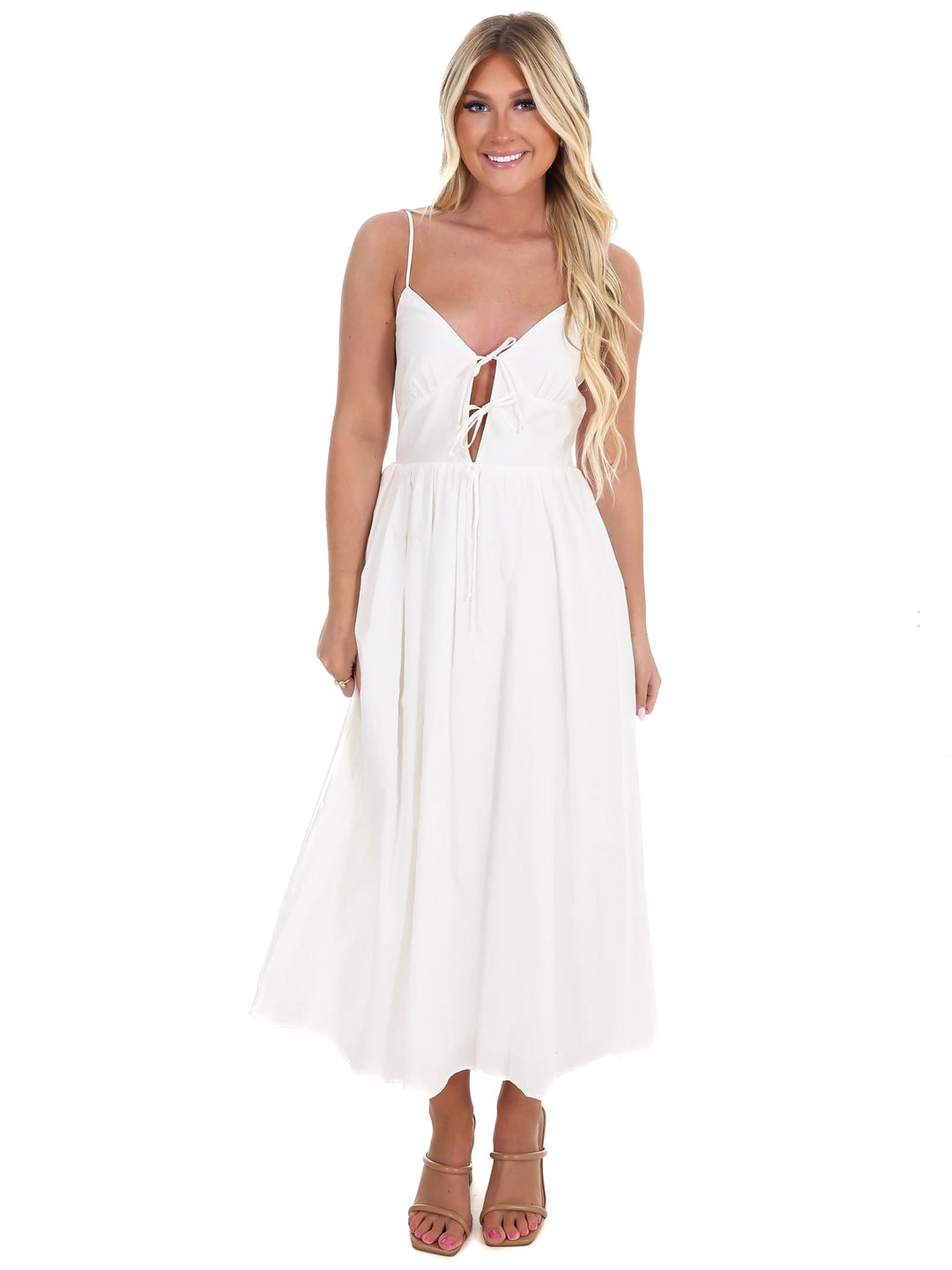 front tie midi dress Sunset Cruise Front Tie Midi Dress – Josie's Boutique