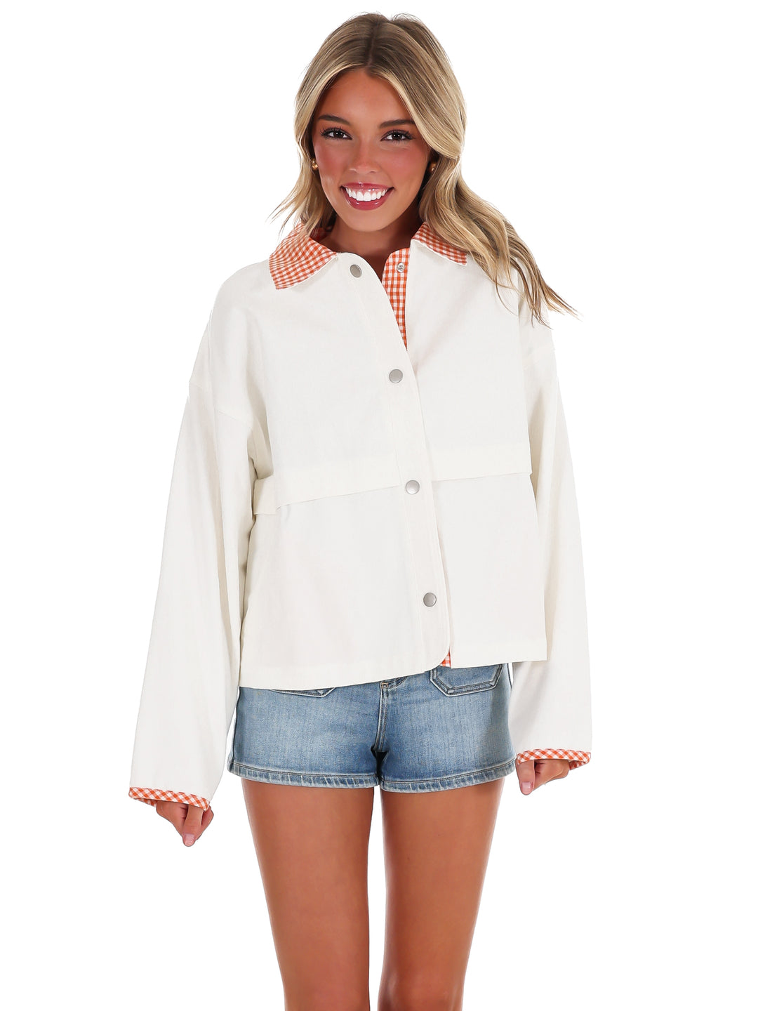 Winning Drive Denim Gingham Jacket