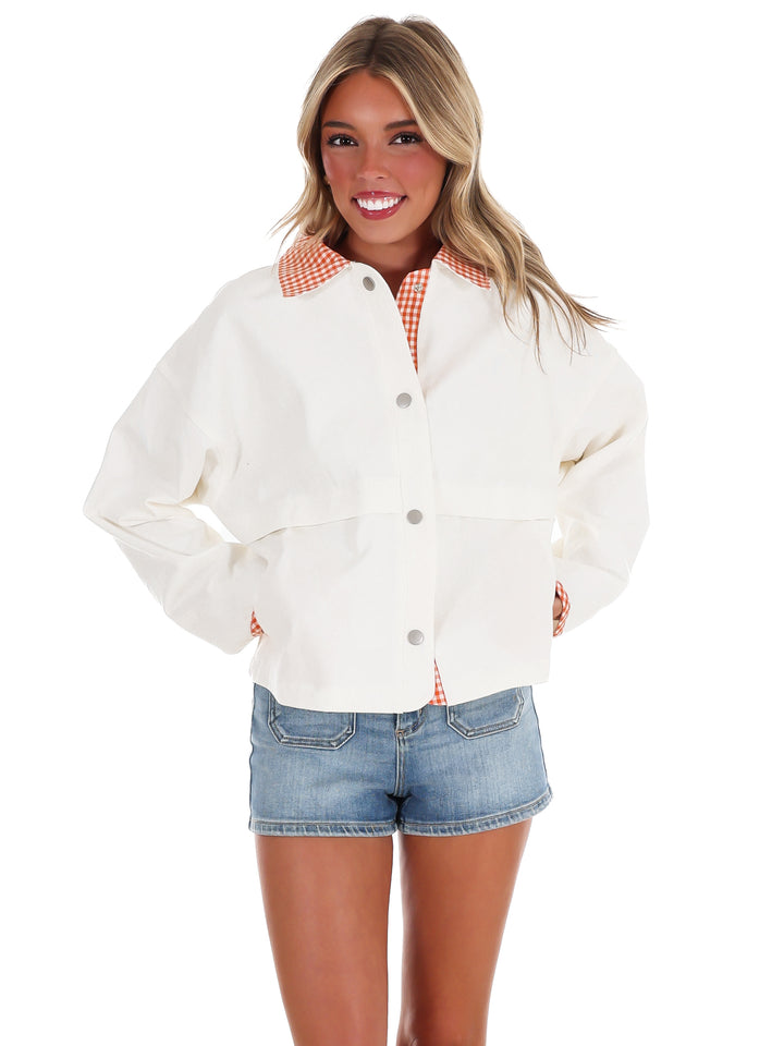 Winning Drive Denim Gingham Jacket
