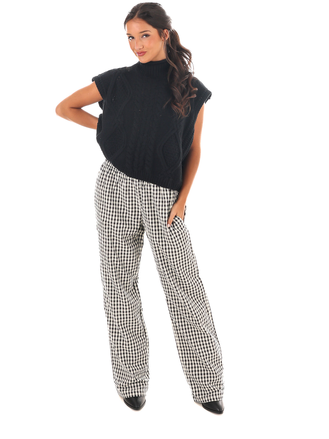 All Day Comfort Gingham Pants