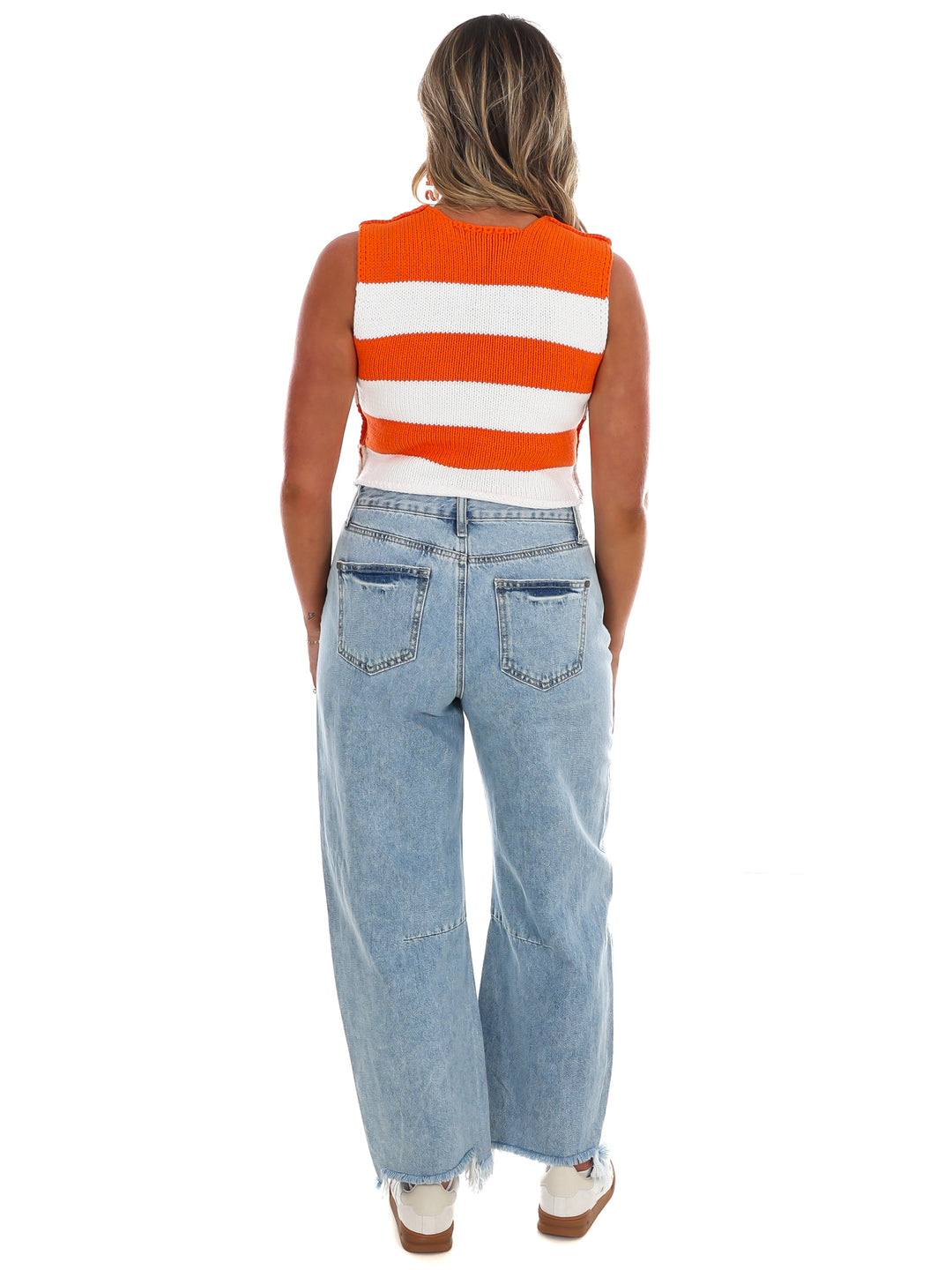 Halftime Hustle Stripe Cropped Top