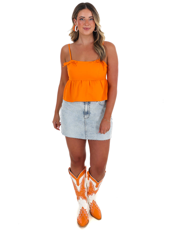 Bow & Goal Denim Top