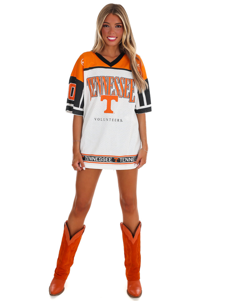Tennessee Volunteers Hustle Mode V-Neck Fashion Jersey Dress