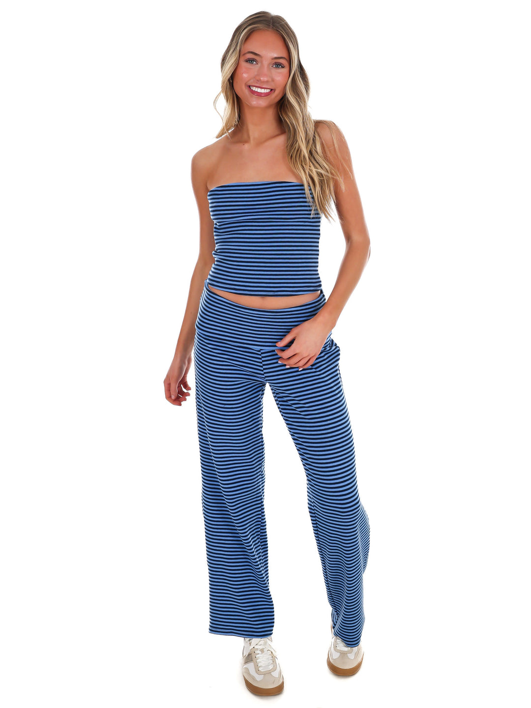 Not Like Us Stripe Two Piece Set