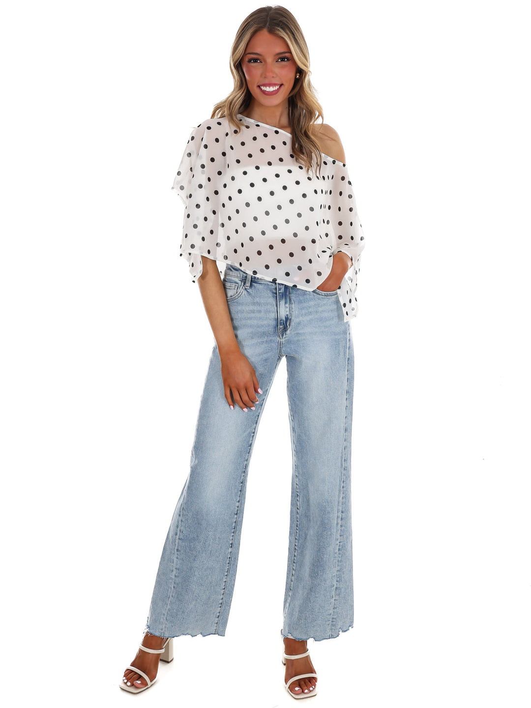 Better Me for You Polka Dot Poncho Top
