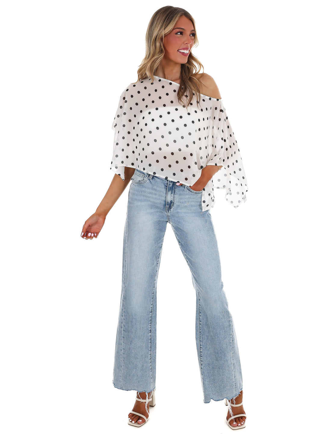 Better Me for You Polka Dot Poncho Top