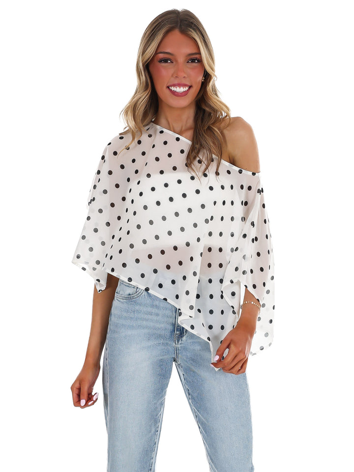 Better Me for You Polka Dot Poncho Top