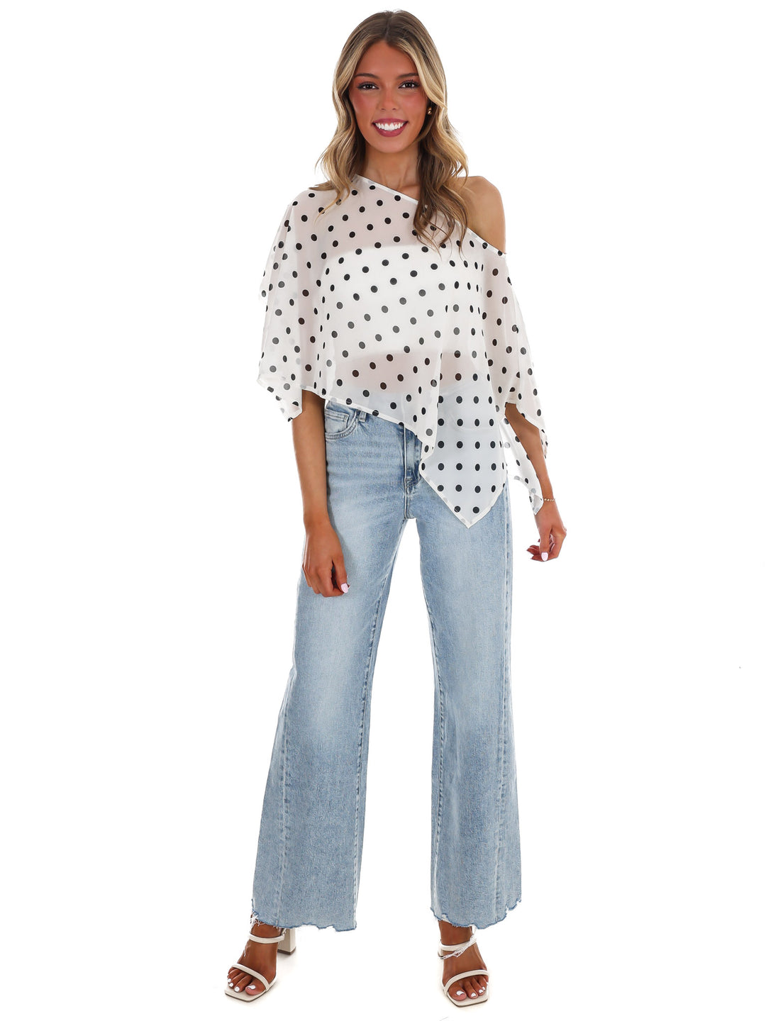 Better Me for You Polka Dot Poncho Top