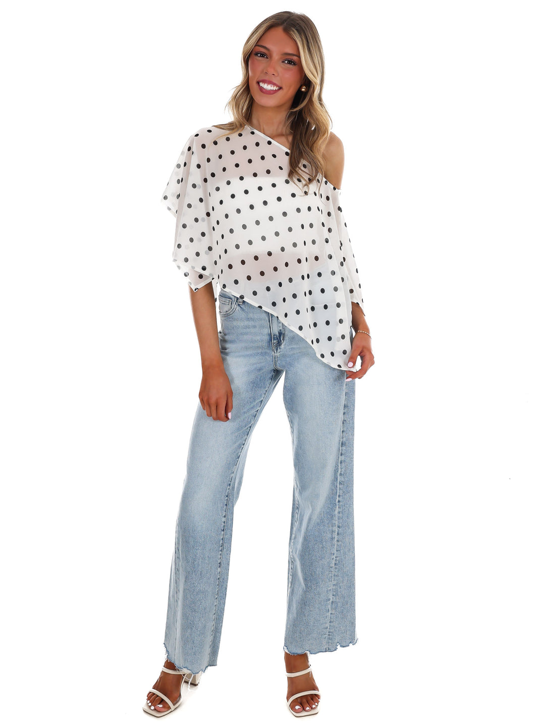 Better Me for You Polka Dot Poncho Top