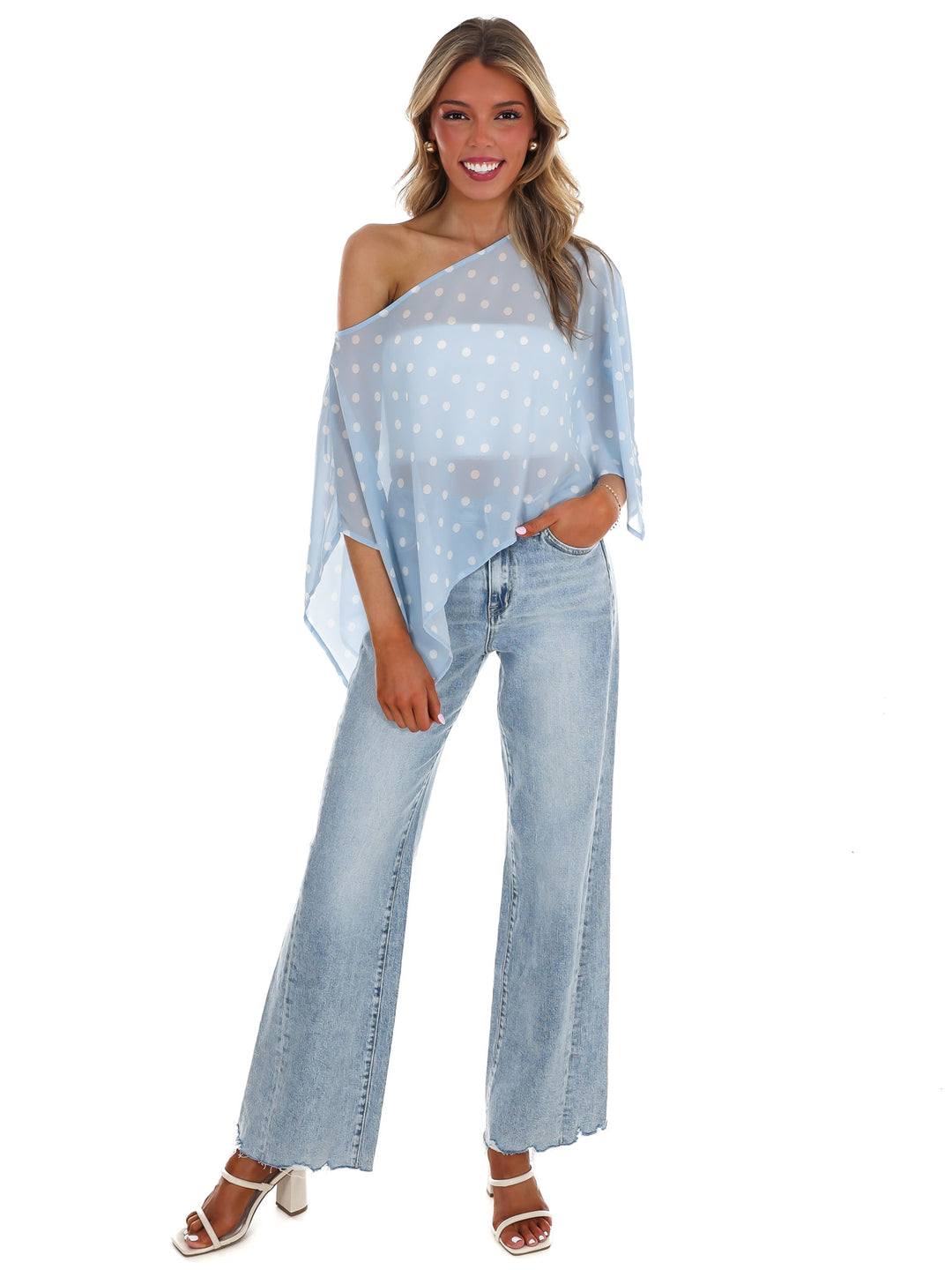 Better Me for You Polka Dot Poncho Top