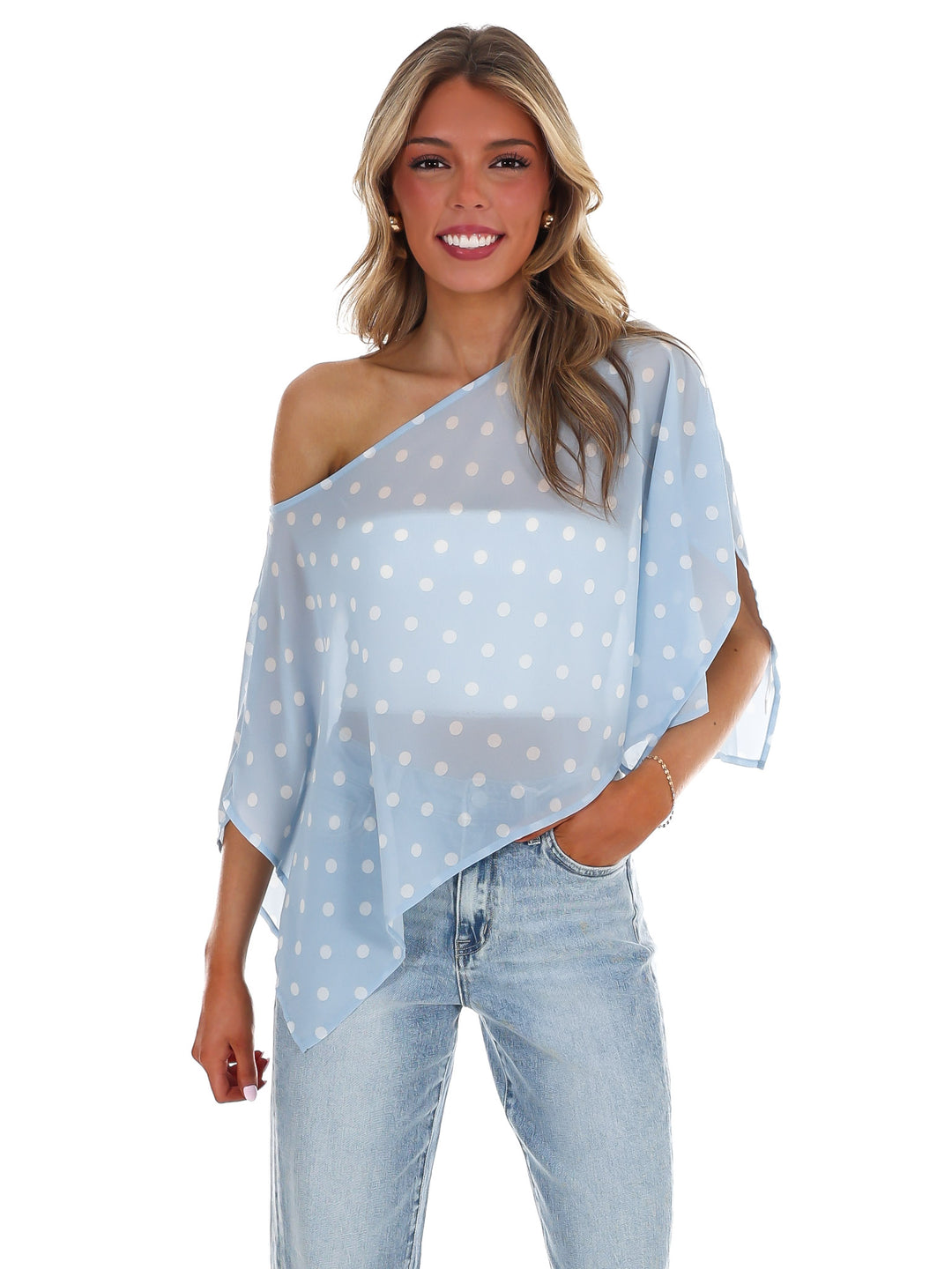 Better Me for You Polka Dot Poncho Top
