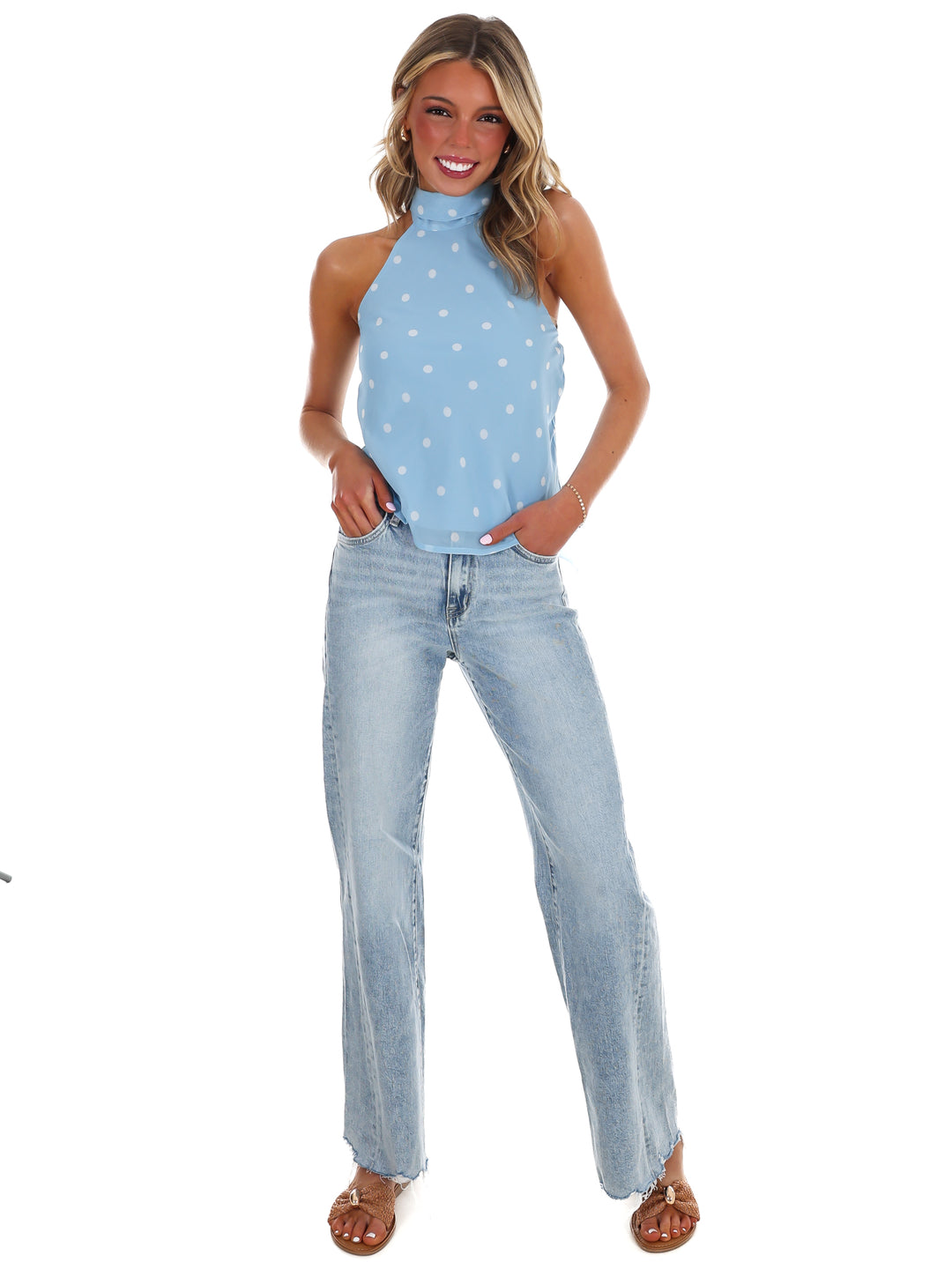 Miss Independent Polka Dot Scarf Top