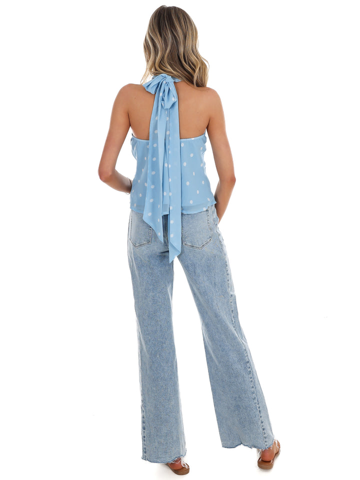 Miss Independent Polka Dot Scarf Top