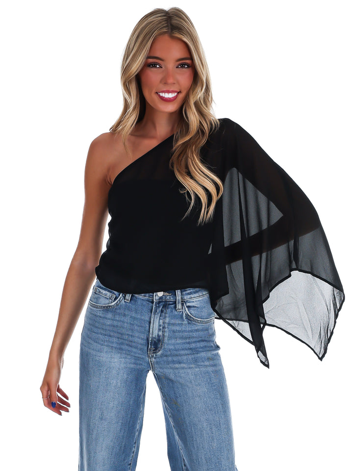 Elevated Evening Asymmetric One Shoulder Top
