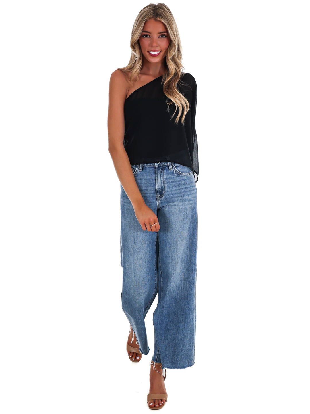 Elevated Evening Asymmetric One Shoulder Top