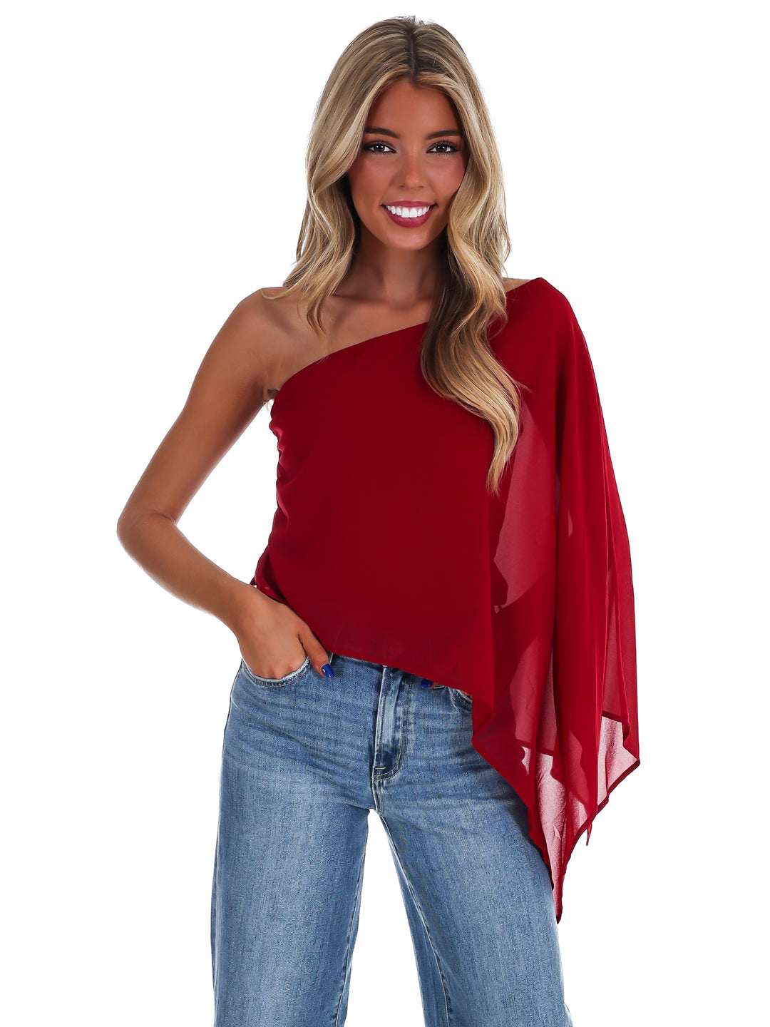 Elevated Evening Asymmetric One Shoulder Top