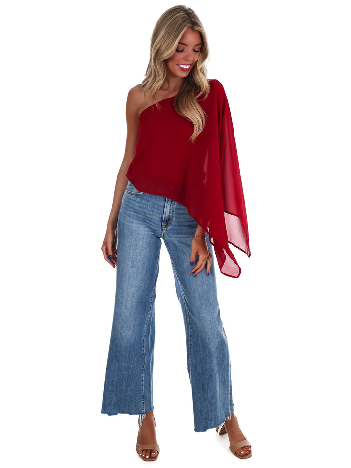 Elevated Evening Asymmetric One Shoulder Top