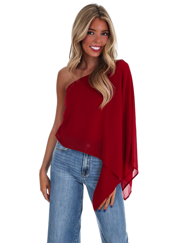 Elevated Evening Asymmetric One Shoulder Top