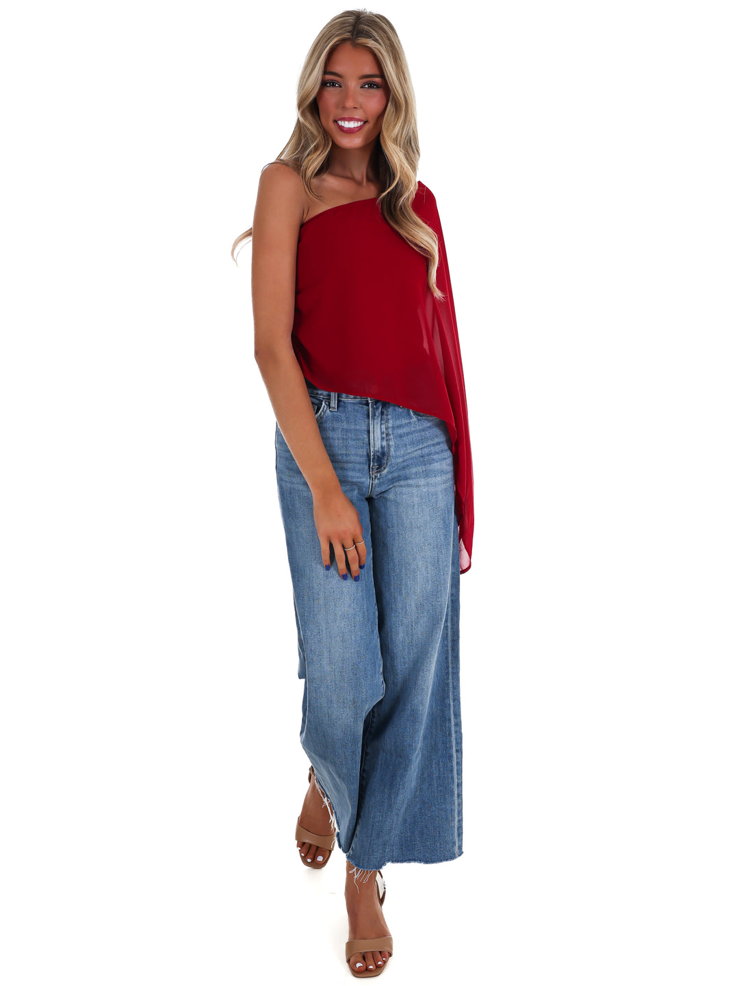 Elevated Evening Asymmetric One Shoulder Top