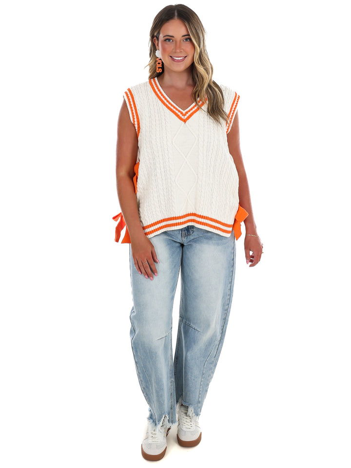 Victory Bows V-Neckline Sweater Top