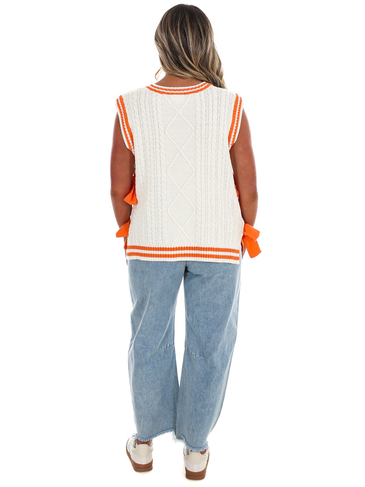 Victory Bows V-Neckline Sweater Top