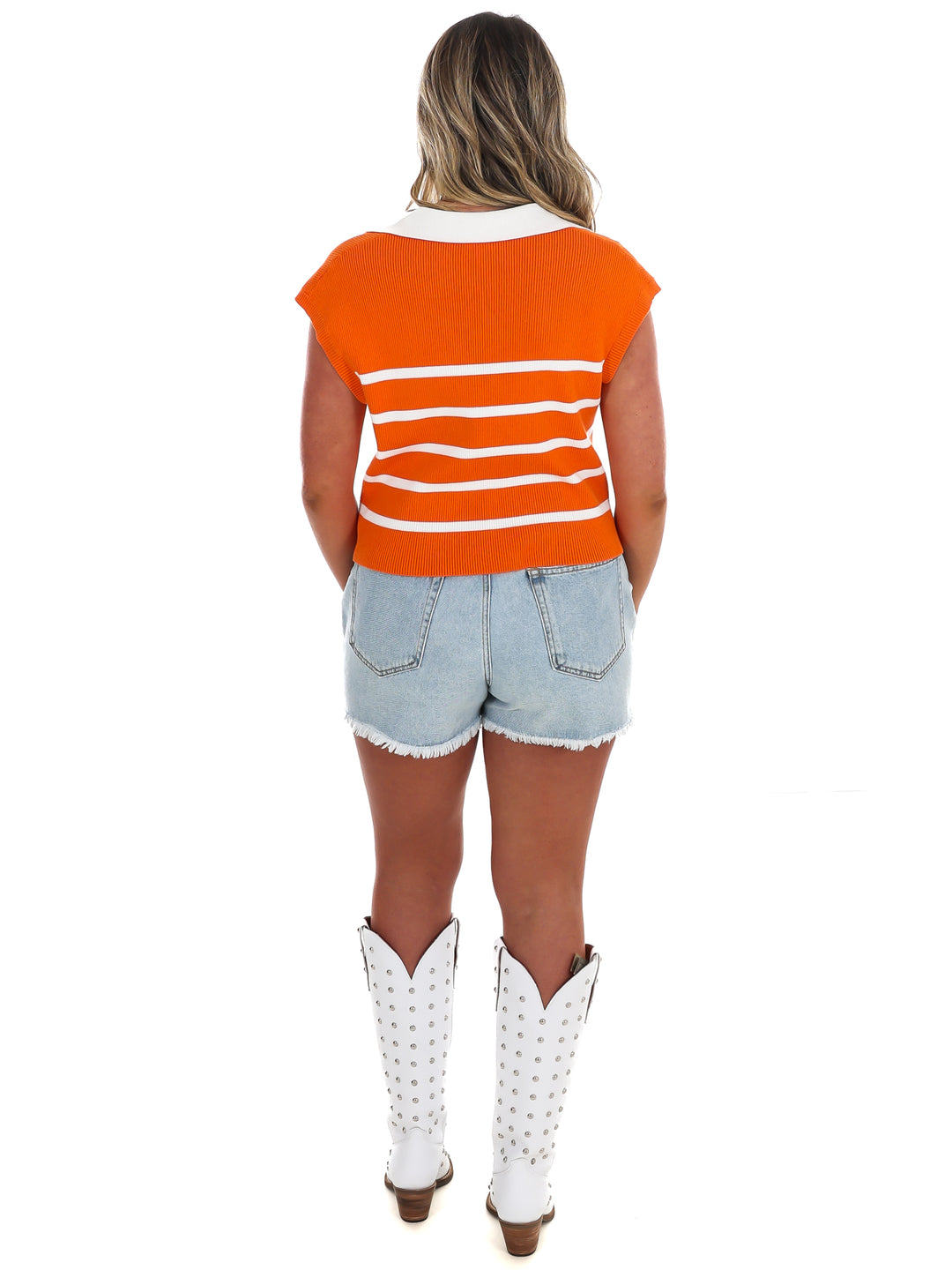 Halftime Prep Collared Sweater Top