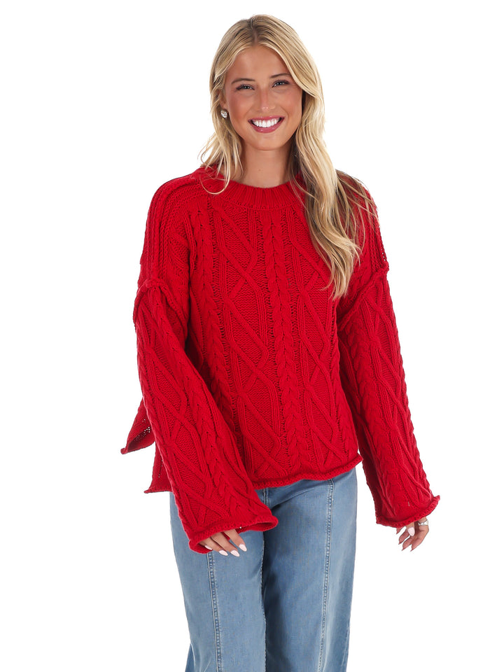 Frost Kiss Cable Knit Sweater