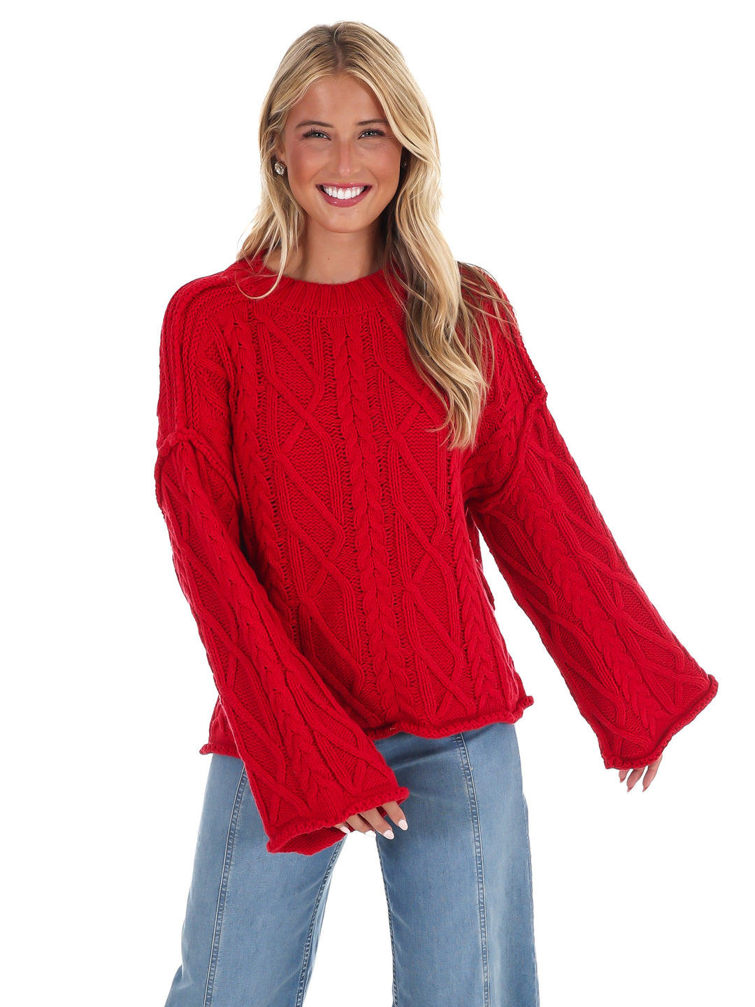 Frost Kiss Cable Knit Sweater
