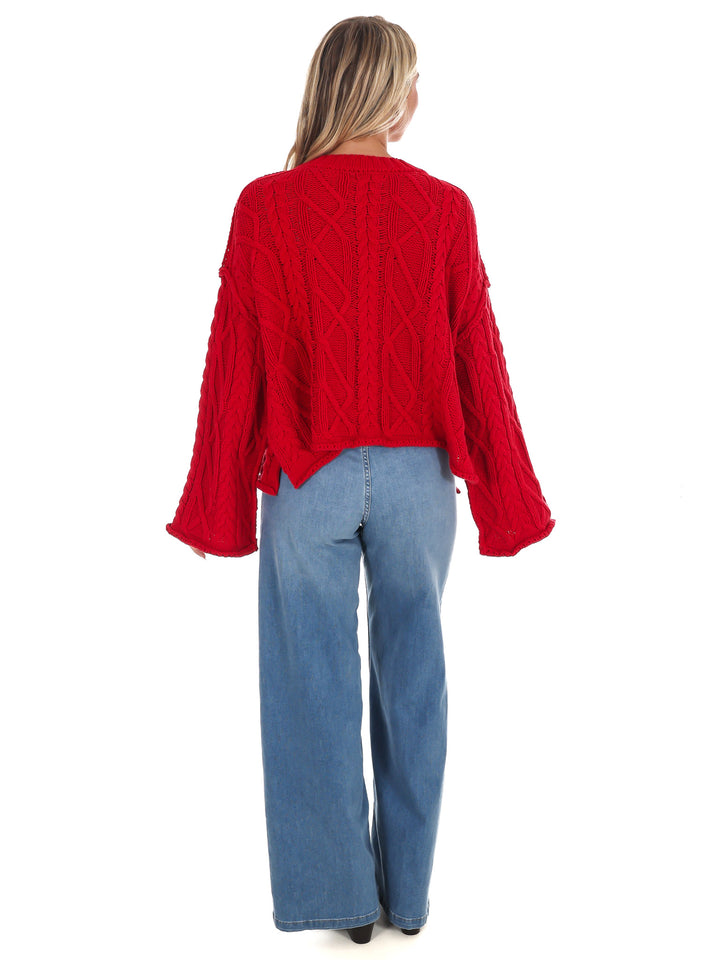 Frost Kiss Cable Knit Sweater
