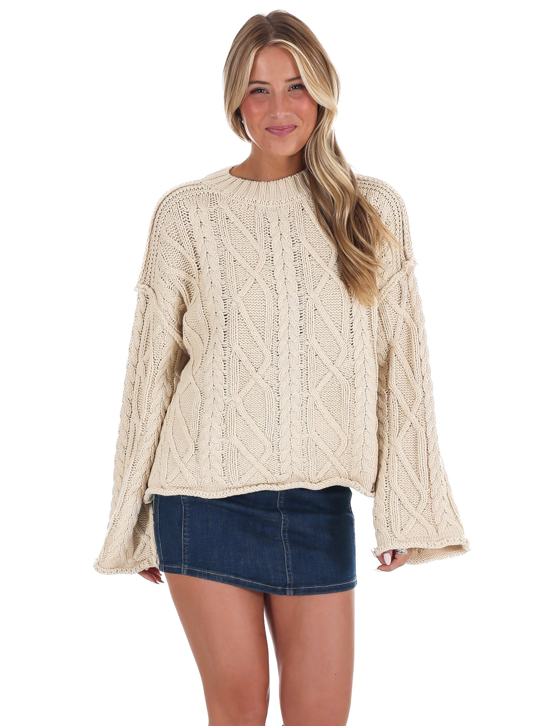 Frost Kiss Cable Knit Sweater
