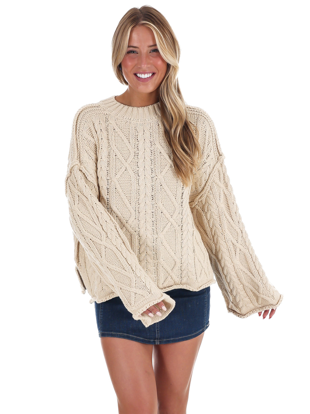 Frost Kiss Cable Knit Sweater