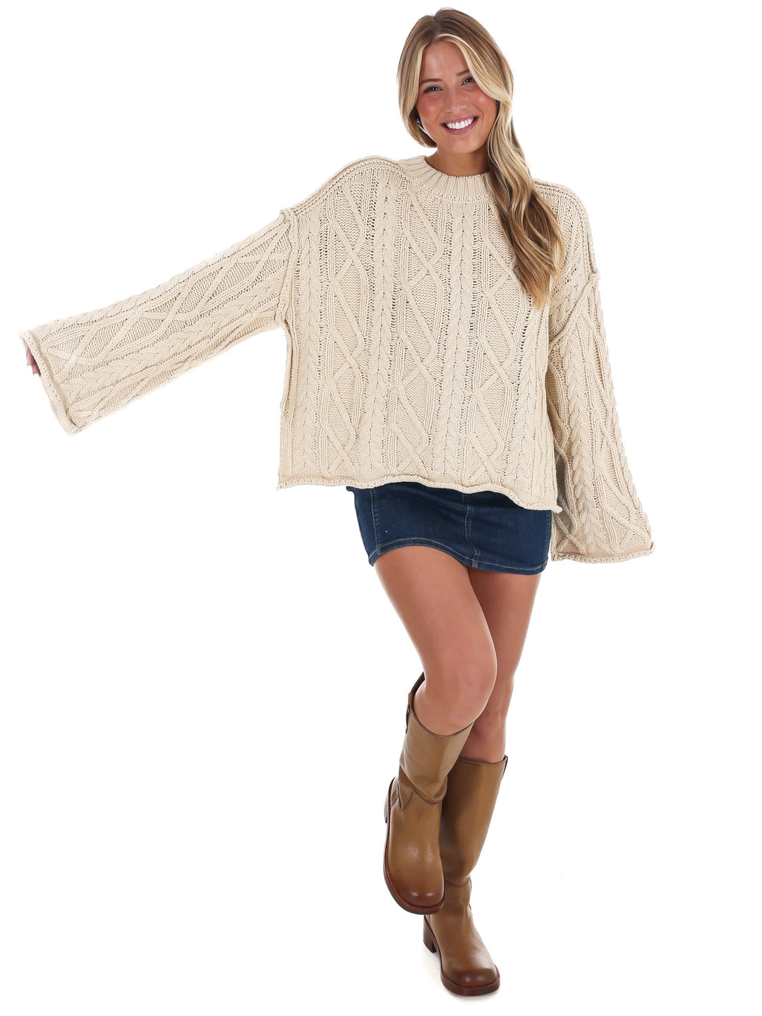 Frost Kiss Cable Knit Sweater