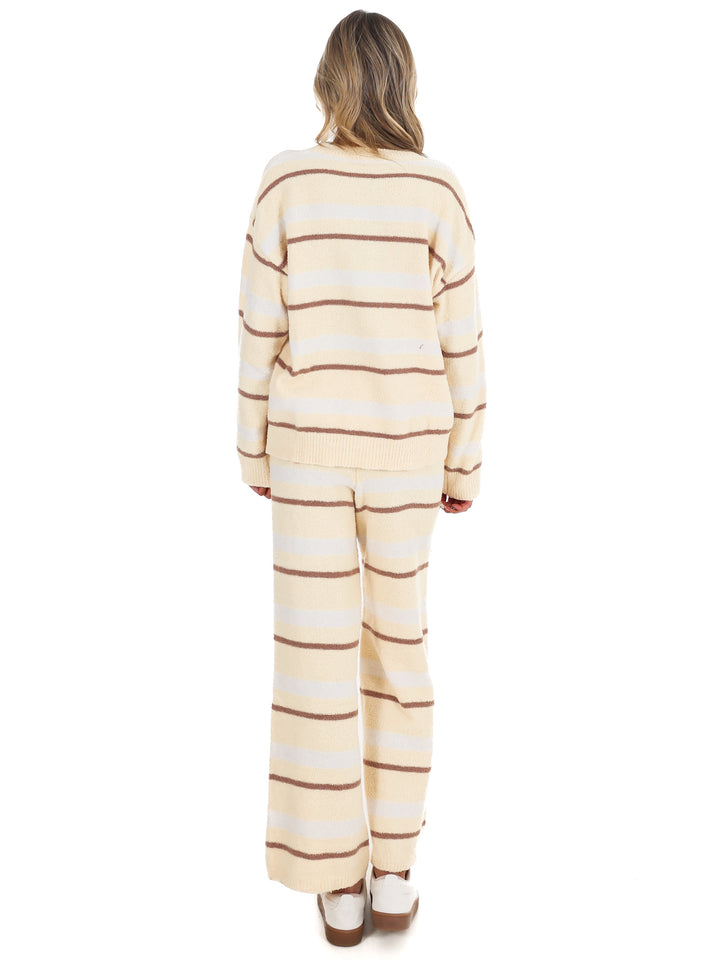 Casual Cool Stripe Sweater Two Piece Set