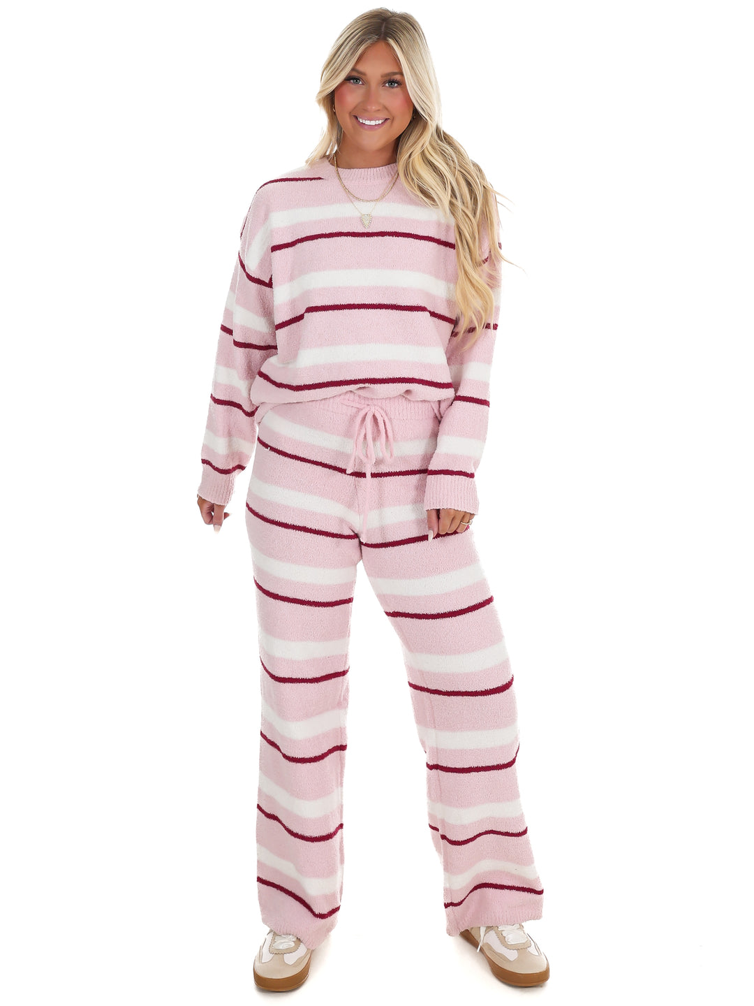 Casual Cool Stripe Sweater Two Piece Set