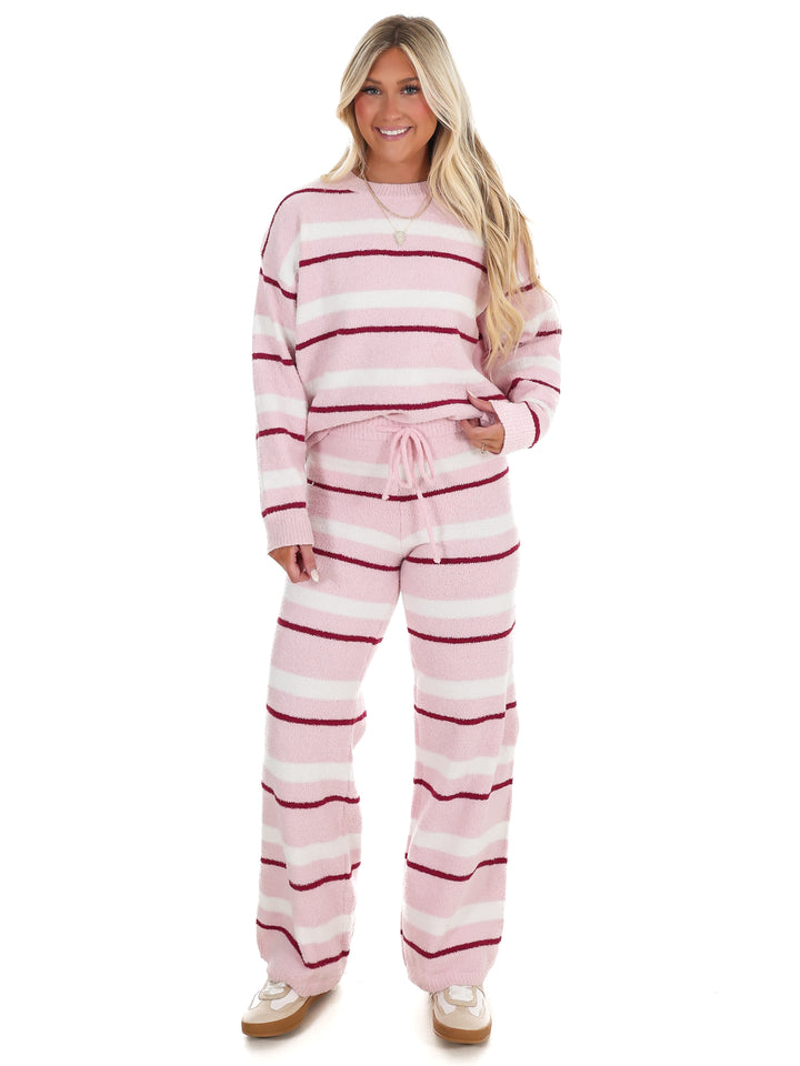 Casual Cool Stripe Sweater Two Piece Set