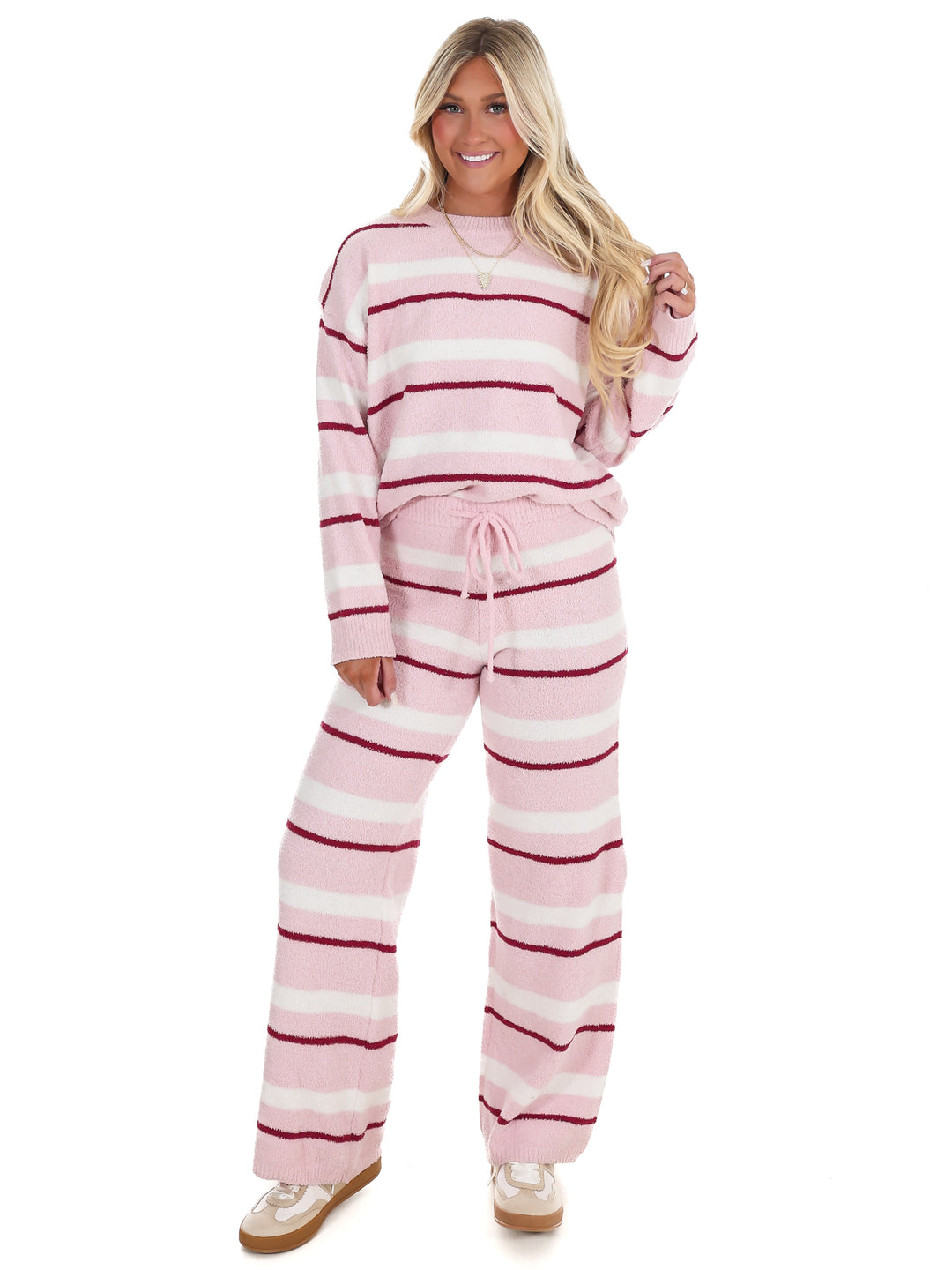 Casual Cool Stripe Sweater Two Piece Set