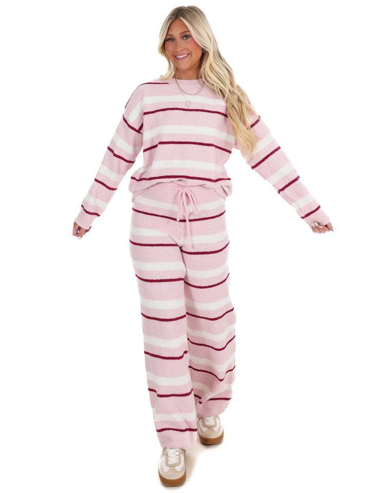 Casual Cool Stripe Sweater Two Piece Set