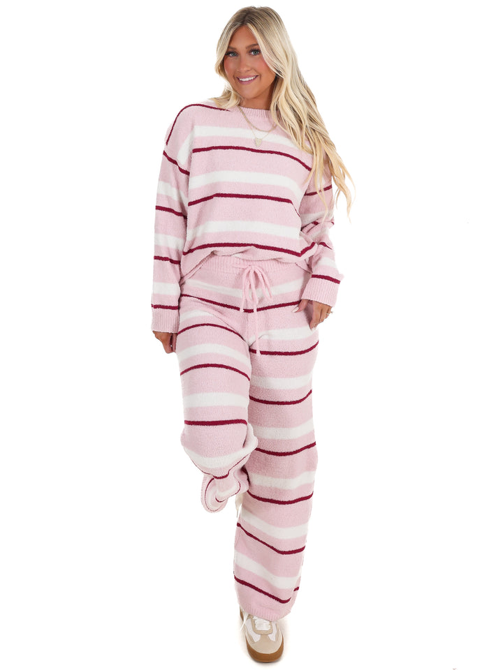 Casual Cool Stripe Sweater Two Piece Set