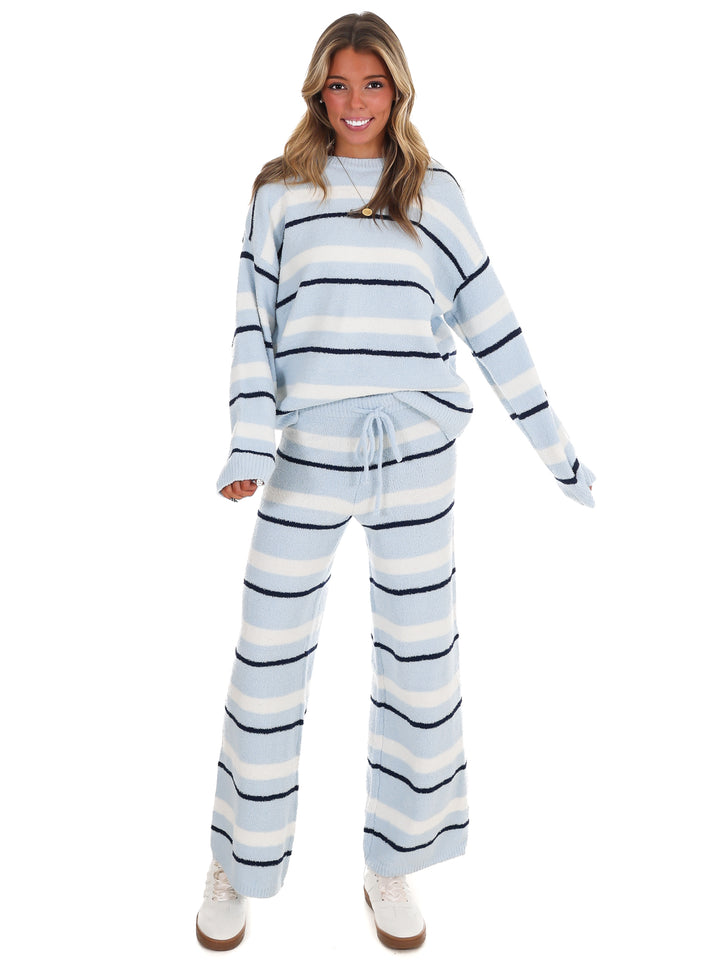 Casual Cool Stripe Sweater Two Piece Set