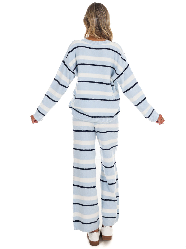 Casual Cool Stripe Sweater Two Piece Set