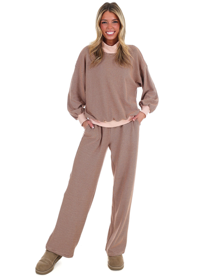 Sunday Slowdown Stripe Two Piece Set