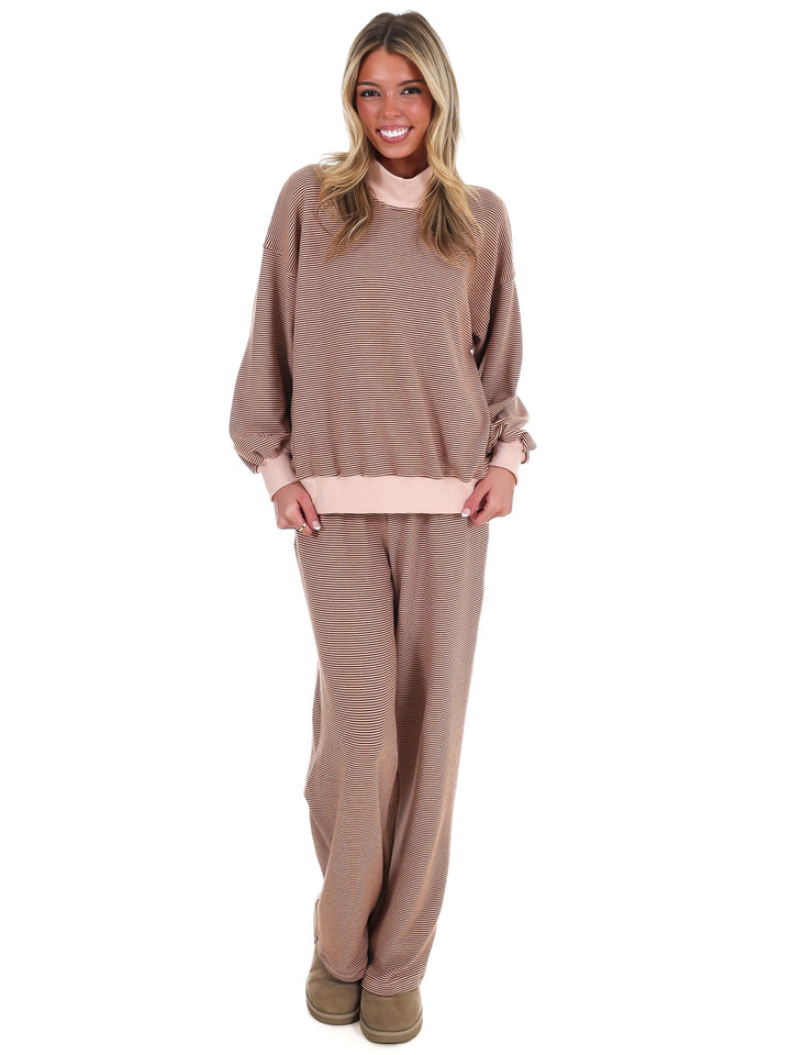 Sunday Slowdown Stripe Two Piece Set