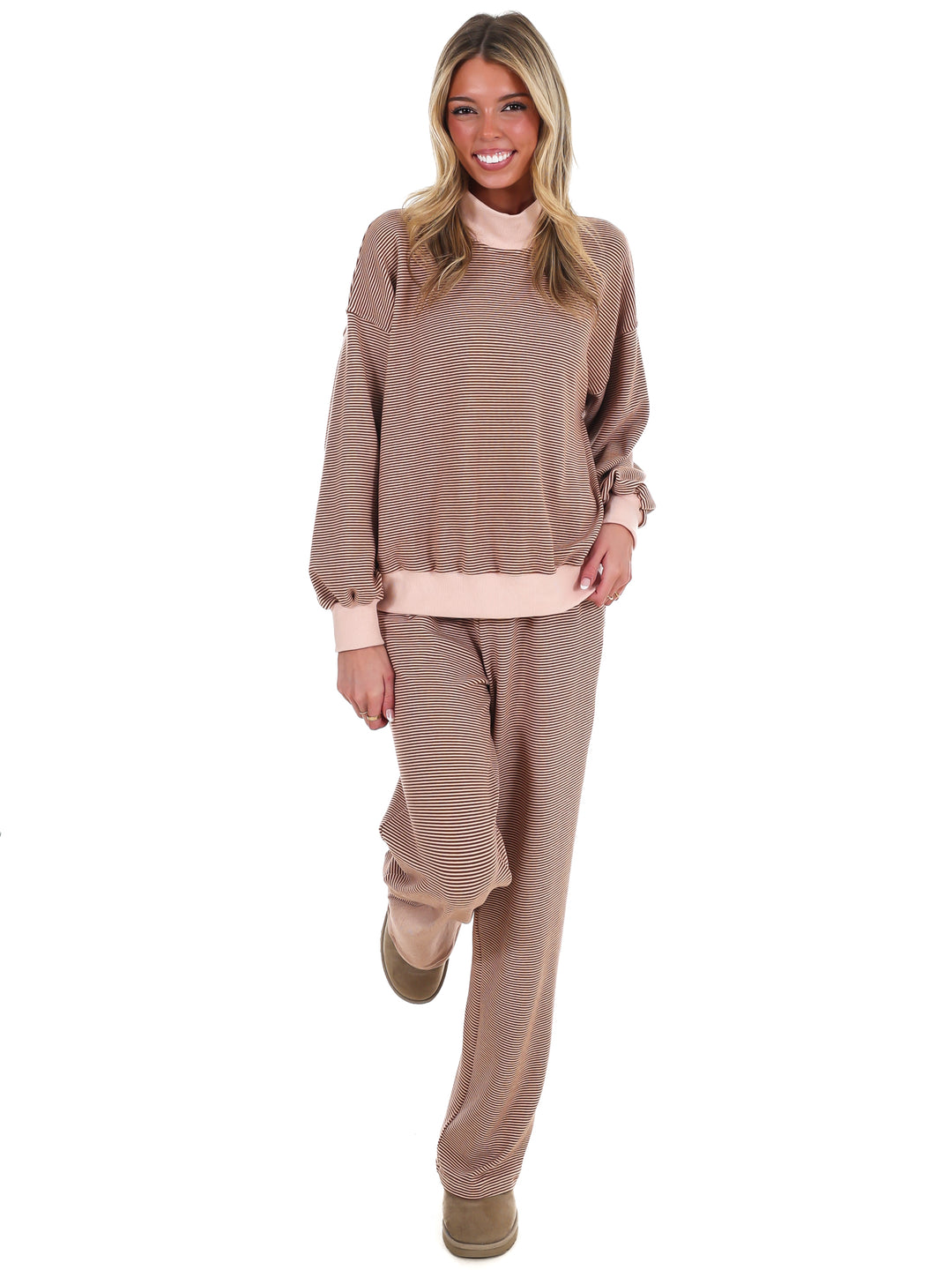 Sunday Slowdown Stripe Two Piece Set