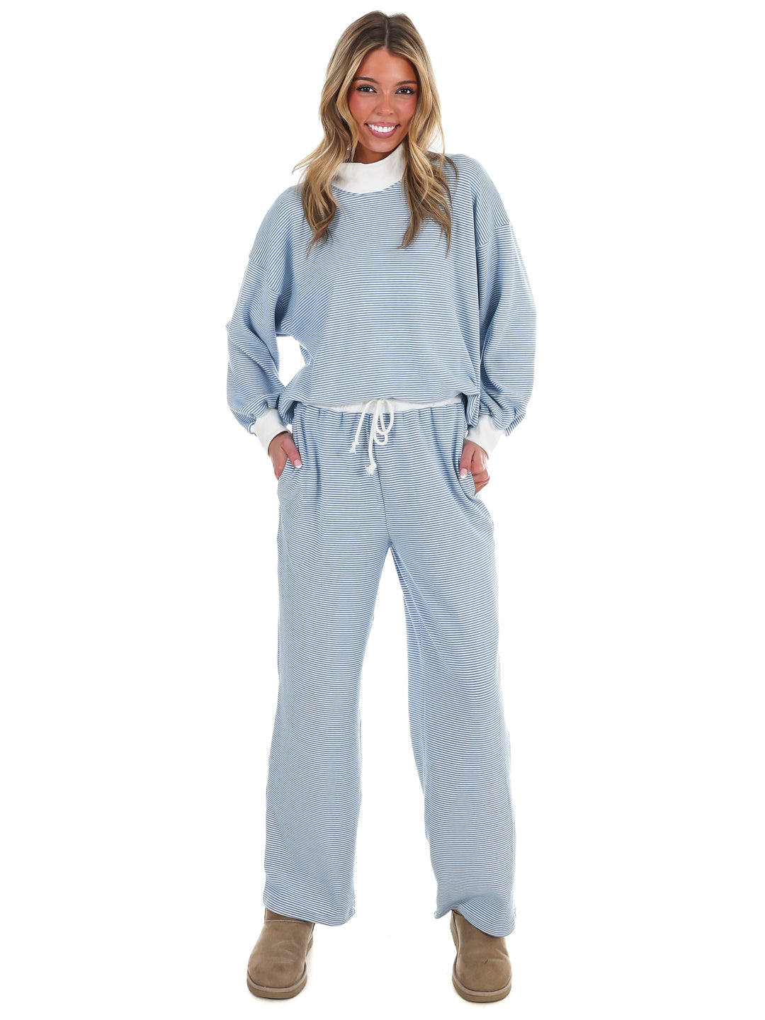 Sunday Slowdown Stripe Two Piece Set